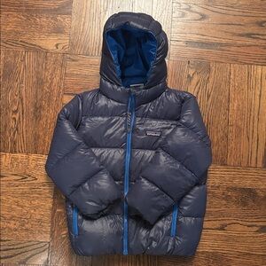 Patagonia Toddler Navy Blue Down Hooded Puffer Jacket